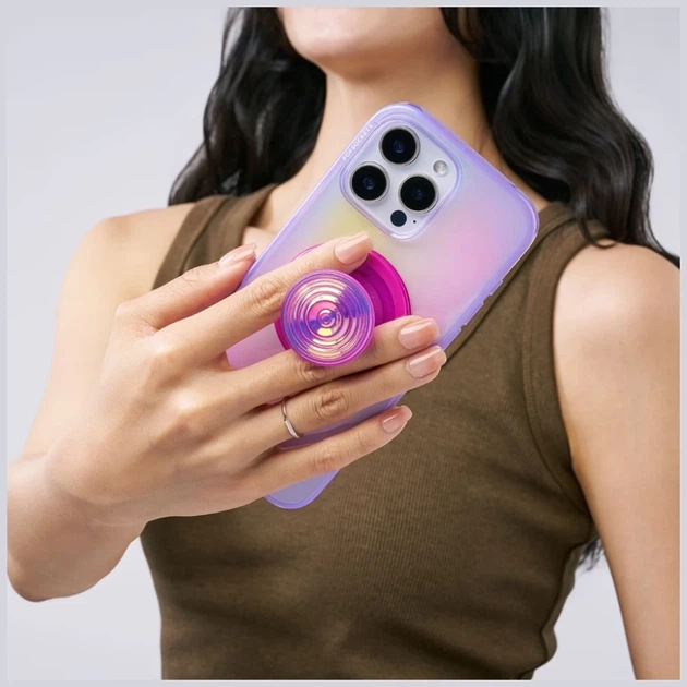 Держатель Popsockets Round Ripple Iridescent Aviation Opalescent Pink (807218) - изображение 7
