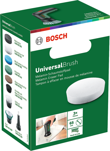 Zestaw melaminowych nakładek-gąbek Bosch do szczotki UniversalBrush 3 szt Białe (4053423227543) - Zdjęcie 3 Zestaw melaminowych nakładek-gąbek Bosch do szczotki UniversalBrush 3 szt Białe (4053423227543) - obraz 3
