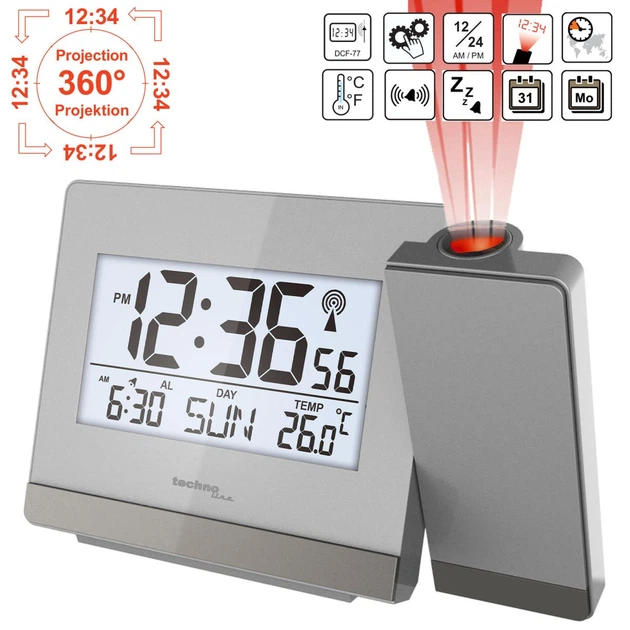 Часы проекционные Technoline WT538 Silver/Anthracite (WT538) - изображение 2