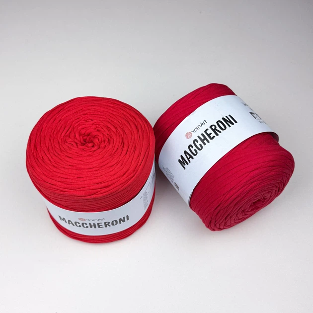 Пряжа трикотажна YARNART Maccheroni плоска для макраме червона (79600773) - изображение 2
