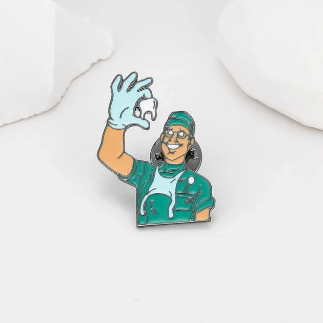 Брошь-значок BROCHE бижутерия Медицина Стоматолог зелёная BRGV115091 - изображение 6