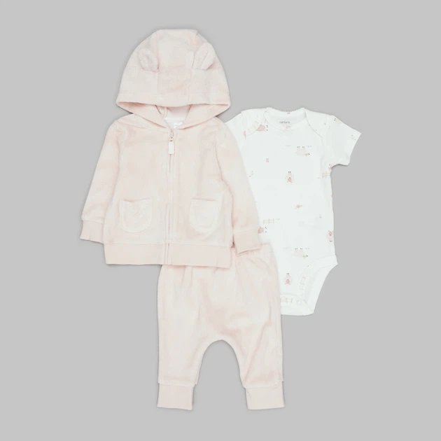Комплект одежды Carter's толстовка, штаны и боди 1159860815 (Розовый 6M) на рост 61-69 см - Фото 1 Комплект одежды Carter's толстовка, штаны и боди 1159860815 (Розовый 6M) на рост 61-69 см - изображение 1