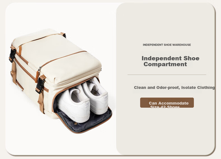 Рюкзак Landcase Travel Backpack, женский деловой рюкзак большой вместимости, легкий, для туризма и деловых поездок, мужской школьный рюкзак, 4401, белый/коричневый. - Фото 3 Рюкзак Landcase Travel Backpack, женский деловой рюкзак большой вместимости, легкий, для туризма и деловых поездок, мужской школьный рюкзак, 4401, белый/коричневый. - изображение 3