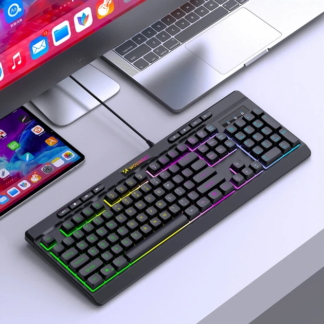 Клавіатура дротова Wozinsky WKG-1044 USB Black (5907769387951) - зображення 10