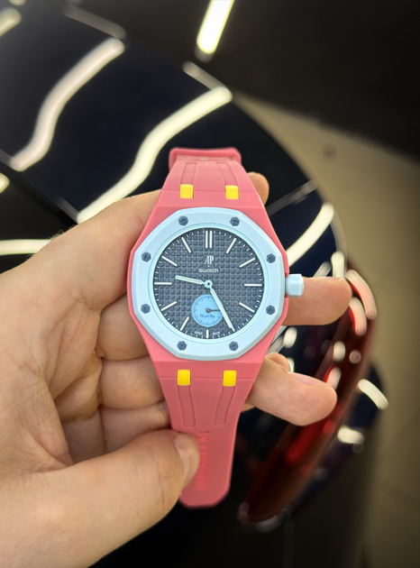 Наручные часы в стиле Audemars Piguet Swatch Royal Pop механика Синие - изображение 3