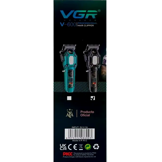 Машинка для стрижки VGR V-600 аккумуляторная с LED дисплеем 6 насадок для волос с регулировкой длины 0 8 12 мм - изображение 10