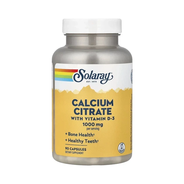 Кальций с витамином D3 в форме цитрата Calcium w/ D3 Citrate 1000 мг Solaray, 90 капсул - Фото 6 Кальций с витамином D3 в форме цитрата Calcium w/ D3 Citrate 1000 мг Solaray, 90 капсул - изображение 6
