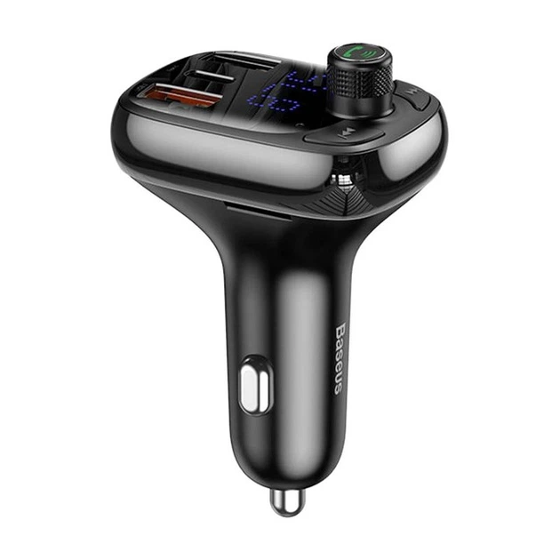 FM трансмітер Baseus автомобільний з Bluetooth 5.0 та мікрофоном для гучного зв'язку 36 Вт швидка зарядка Type-C USB для авто 12V-24V - зображення 3