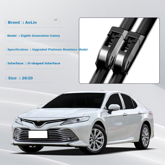 Резинка щетки стеклоочистителя Aolin для Toyota Camry 8-го поколения с 2018 года - изображение 5