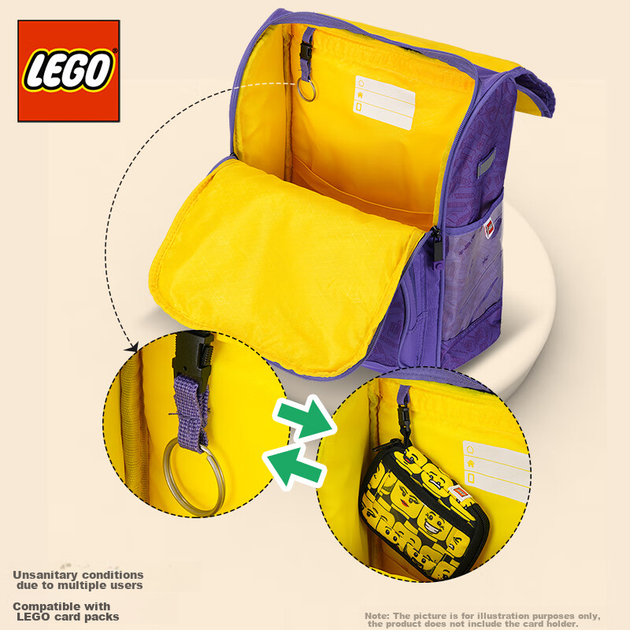 Рюкзак LEGO 20069 шкільний для 1-3 класів з 3D-підсвіткою, синій з мотоциклом - зображення 8