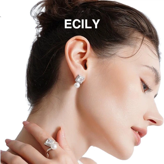 Серьги ECILY серии Dazzling Love из серебра S925, женские - изображение 3