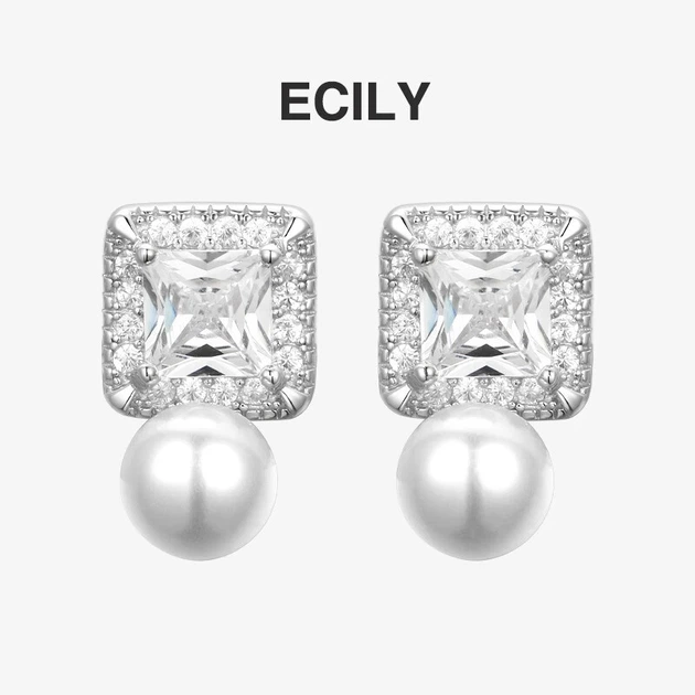 Серьги ECILY серии Dazzling Love из серебра S925, женские - изображение 4