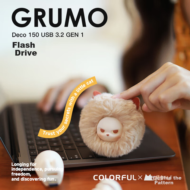 Флеш-накопичувач MAOGEJU з милим візерунком кота USB 3.2 Gen 1, 64 ГБ - чорний - изображение 5