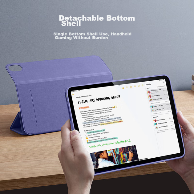 Чохол ESR для iPad Air 13 дюймів та Air 6/7/8 2025-2026, з магнітною знімною кришкою, ударостійкий, з підставкою, сірий - зображення 8
