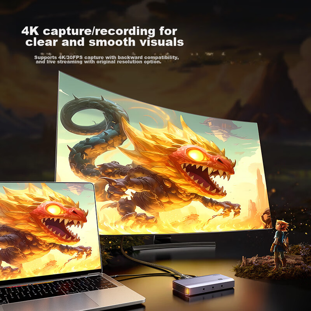Карта видеозахвата UGREEN HDMI 4K для стримов с Nikon, Sony, Switch, PS5, телефона и видеокамеры - изображение 4
