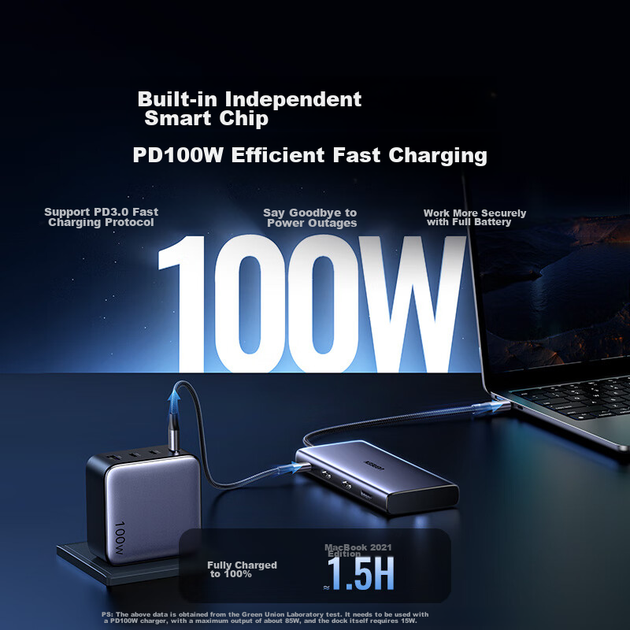 Док-станция UGREEN Type-C с двумя HDMI 4K и Thunderbolt 4, для трех дисплеев, для ноутбуков - изображение 10