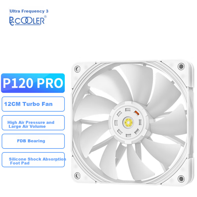 Вентилятор PcCooler P120 PRO 120 мм White (S1212MS-RA01) - Фото 3 Вентилятор PcCooler P120 PRO 120 мм White (S1212MS-RA01) - зображення 3