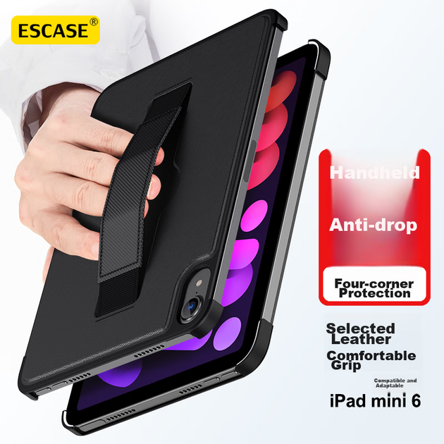 Чохол ESCASE для iPad Mini 6/7 тонкий протиударний з підставкою, чорний - зображення 5