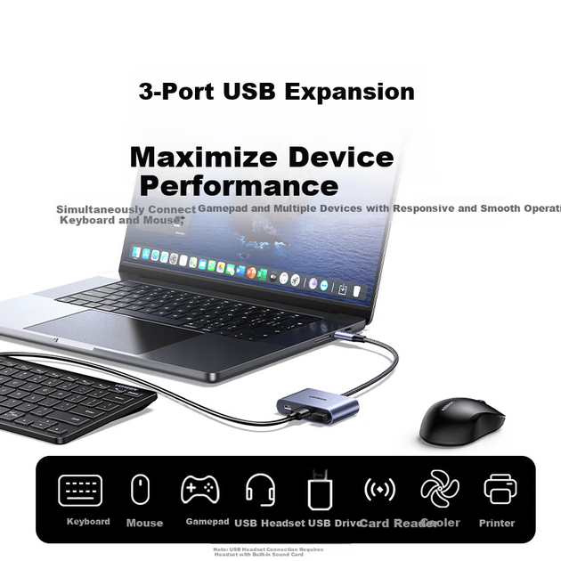 Док-станція UGREEN Type-C для AR-окулярів, конвертер 4K 240 Гц, з портом C для виведення зображення, Thunderbolt-концентратор для Huawei, Apple Mac, ноутбуків та складаних смартфонів - зображення 9