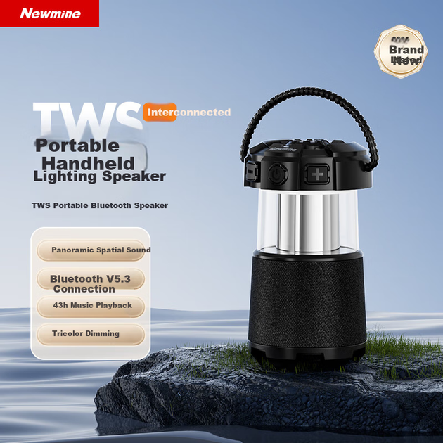 Портативная колонка Newmine PBS005 8W RGB Black - Фото 2 Портативная колонка Newmine PBS005 8W RGB Black - изображение 2