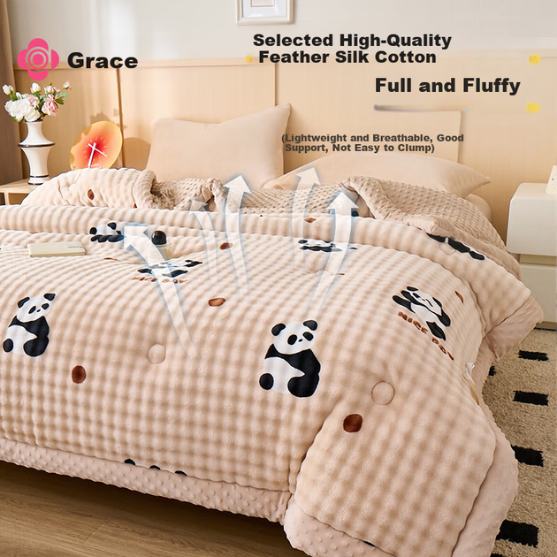 Одеяло GraceA Class Rabbit Velvet Autumn Winter Quilt Single Student Quilt Core 150*200 4 Jin - изображение 7