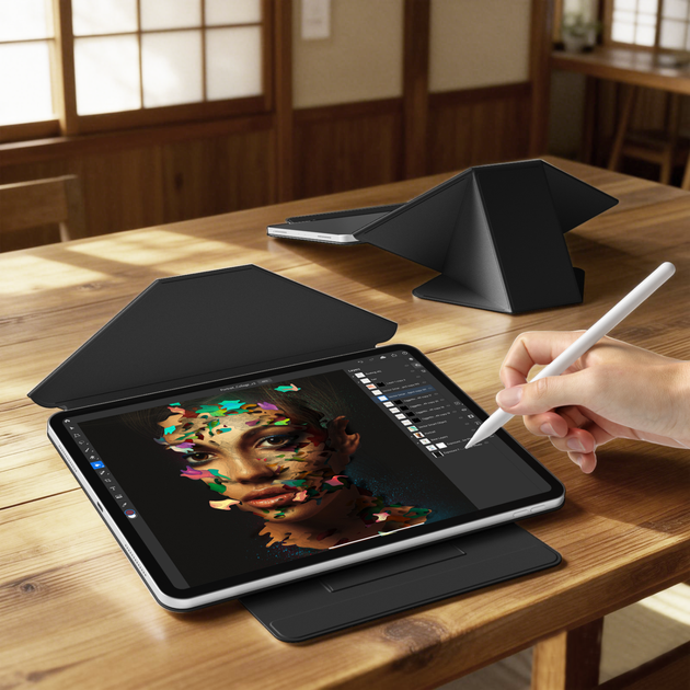 Чохол ZhiTing для iPad Pro 11 дюймів 2020-2022 магнітний двосторонній, чорний - Фото 8 Чохол ZhiTing для iPad Pro 11 дюймів 2020-2022 магнітний двосторонній, чорний - зображення 8