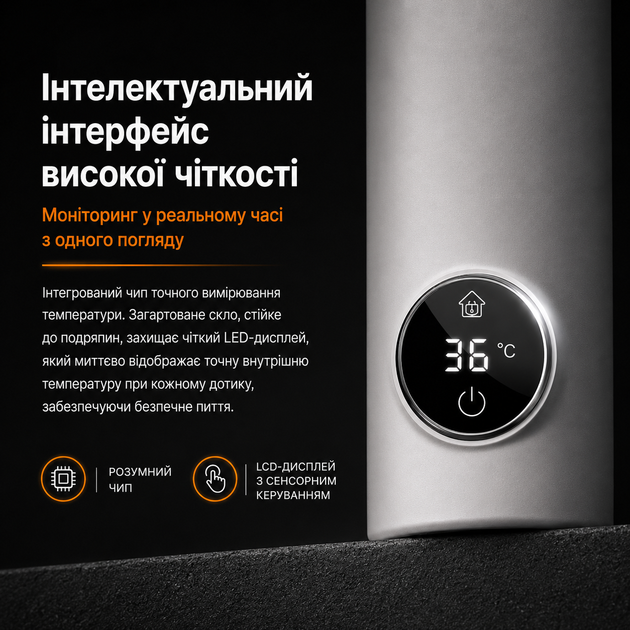 Smart Thermo Bottle 316 - Портативный смарт-термос с дисплеем и функцией подогрева 500 мл, белый - Фото 7 Smart Thermo Bottle 316 - Портативный смарт-термос с дисплеем и функцией подогрева 500 мл, белый - изображение 7