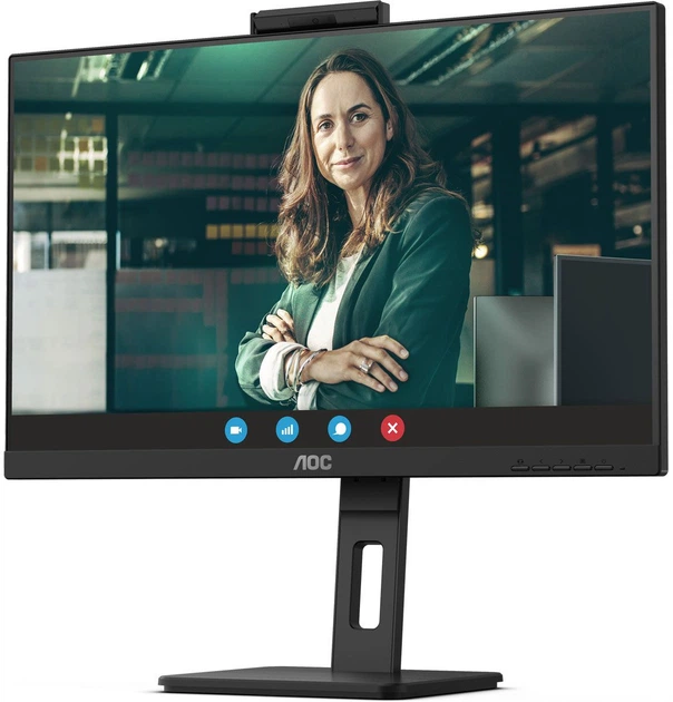 TFT 27" AOC , QHD, IPS, 75Hz, 2xHDMI, DP, USB-C, RJ-45, USB-hub, webcam, HAS, Pivot, колонки (Q27P3CW) - Фото 3 TFT 27" AOC , QHD, IPS, 75Hz, 2xHDMI, DP, USB-C, RJ-45, USB-hub, webcam, HAS, Pivot, колонки (Q27P3CW) - зображення 3