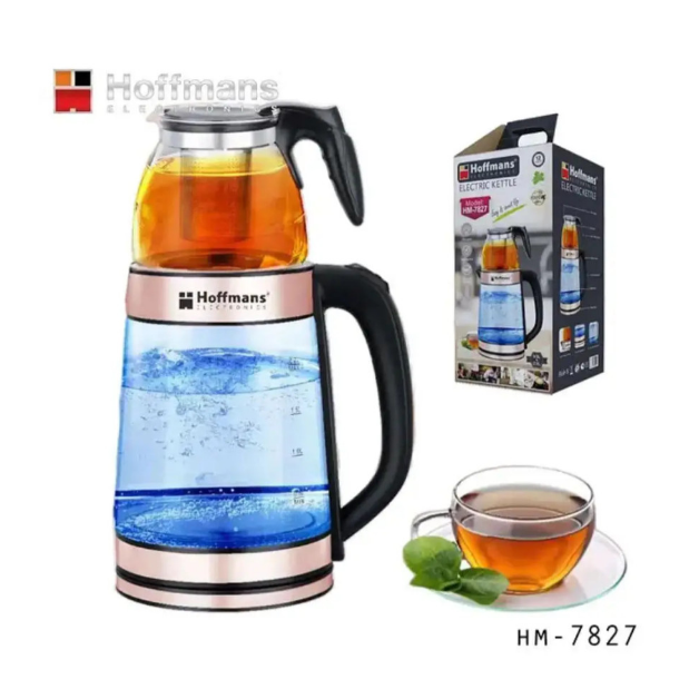 Електрочайник Hoffmans HM-7827 1800 Вт 2.2 л із заварником для чаю 0.5 л та підсвіткою - зображення 2