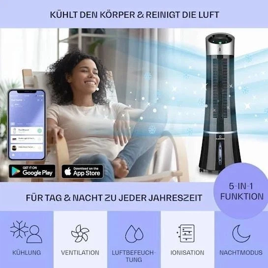Мобильный кондиционер-вентилятор Klarstein Skyscraper Ice Smart Б/у 55 - изображение 3
