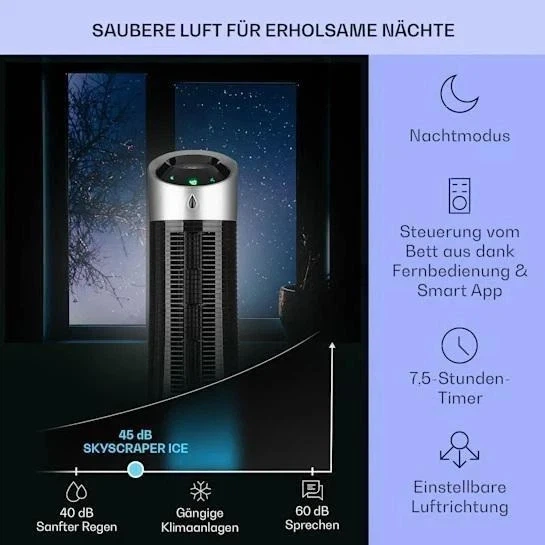 Мобильный кондиционер-вентилятор Klarstein Skyscraper Ice Smart Б/у 55 - изображение 4