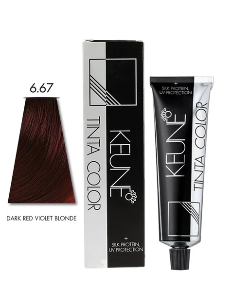 Перманентная краска для волос KEUNE TINTA COLOR 6.67 Темный красно-фиолетовый блонд 60 мл - Фото 1 Перманентная краска для волос KEUNE TINTA COLOR 6.67 Темный красно-фиолетовый блонд 60 мл - изображение 1