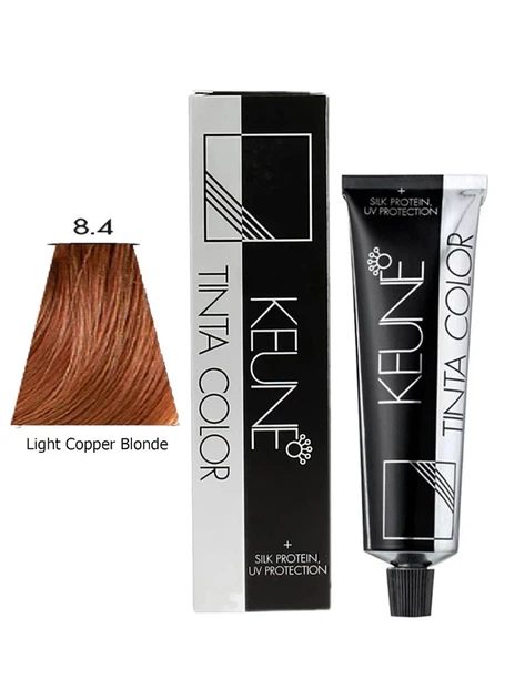Перманентная краска для волос KEUNE TINTA COLOR 8.4 Светлый медный блондин 60 мл Медь - Фото 1 Перманентная краска для волос KEUNE TINTA COLOR 8.4 Светлый медный блондин 60 мл Медь - изображение 1