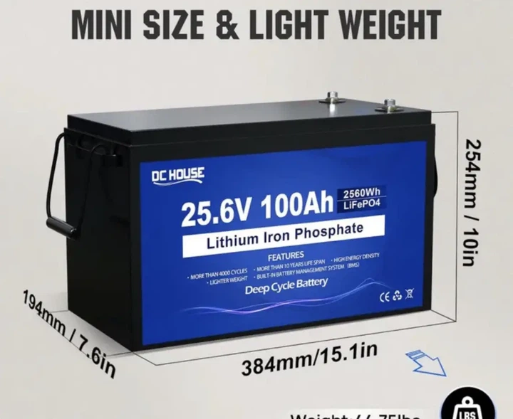 Акумулятор DC HOUSE LiFePO4 24В 100А•год (25.6V) 2560Вт-год з BMS - зображення 4