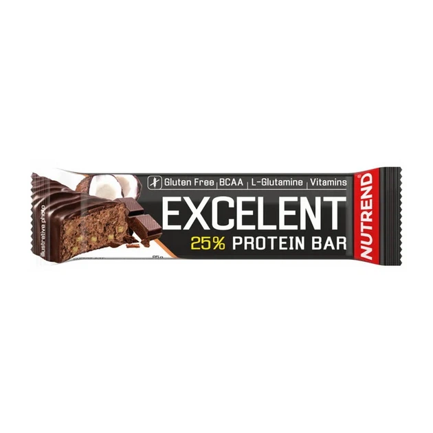 Протеїновий батончик Nutrend Excelent шоколад з кокосом 85 г - Фото 1 Протеїновий батончик Nutrend Excelent шоколад з кокосом 85 г - зображення 1