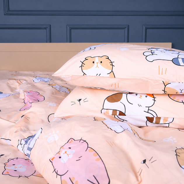 Комплект постільної білизни Бязь 17-0665 Cream Kittens Полуторний - зображення 6