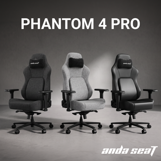 Крісло геймерське ігрове Anda Seat Phantom 4 Pro L до 100 кг Black Fabric (AD18YSDC-72-B-F-B02) - зображення 9