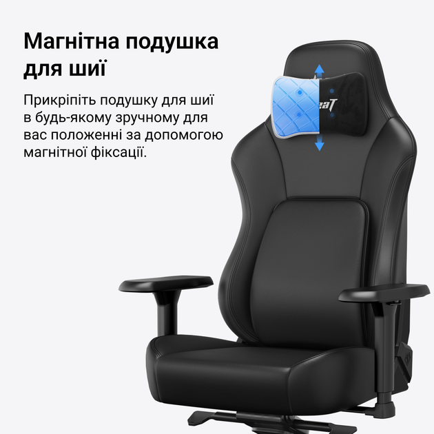 Крісло геймерське ігрове Anda Seat Phantom 4 Pro L до 100 кг Black Fabric (AD18YSDC-72-B-F-B02) - зображення 12