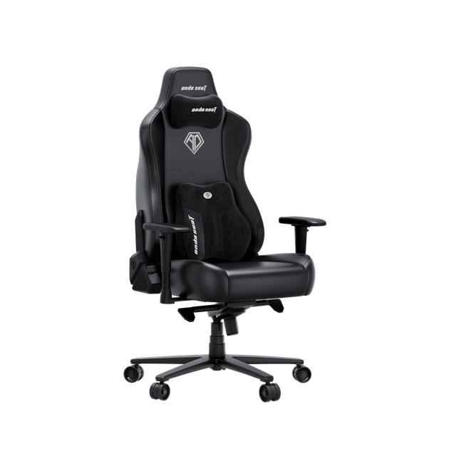 Игровое кресло Anda Seat Novis Plus Black PVC Size XL нагрузка до 120 кг, экокожа, формовочная пена высокой плотности, гарантия 24 мес, наклон спинки 155 °, рост до 210 см - изображение 2