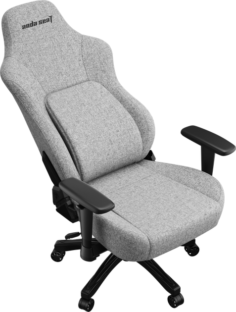 Геймерское игровое кресло Anda Seat Phantom 4 L до 90 кг Gray Fabric (AD18YSD-72-G-F-G01) нагрузка до 100 кг, лён, пена, гарантия 24 мес, рост до 185 см - изображение 9
