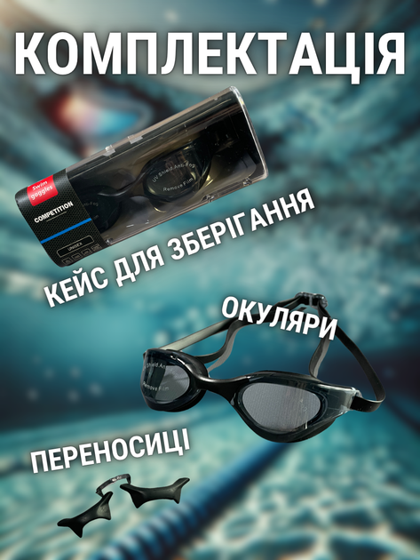 Окуляри для плавання басейну декатлон для купання в морі відкритій воді тренувальні унісекс очки для дайвінгу пірнання підводні під водою Hechpro ТБSWMBL - Фото 2 Окуляри для плавання басейну декатлон для купання в морі відкритій воді тренувальні унісекс очки для дайвінгу пірнання підводні під водою Hechpro ТБSWMBL - зображення 2