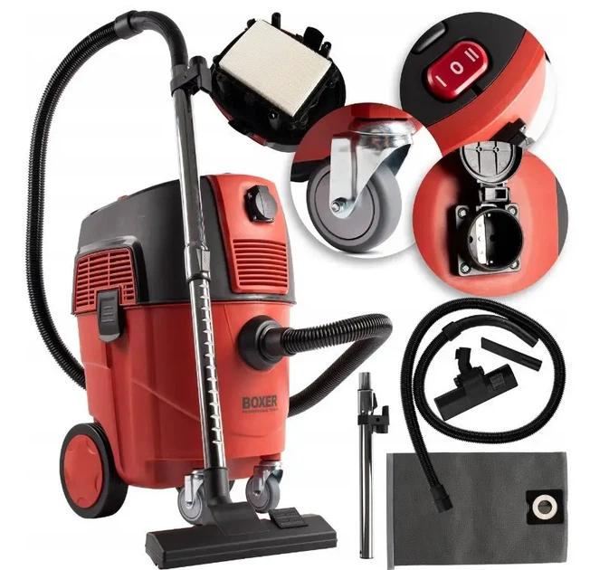 Будівельний пилосос Boxer BX113 2000 Вт 35 л з розеткою для інструменту HEPA фільтром автоматичним очищенням фільтра та телескопічною трубою - зображення 7
