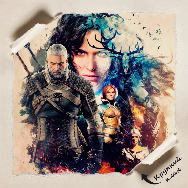 Постер Відьмак, Дикий Гін, Witcher 3, декор кімнати геймера, A2 60×43 см (id0982) - зображення 4