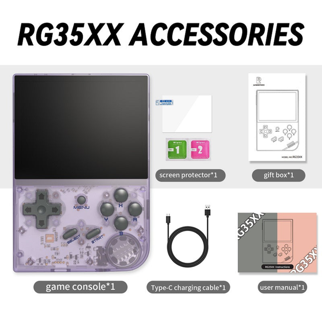 Ретро портативна ігрова консоль ANBERNIC RG35XX (Purple) - зображення 2