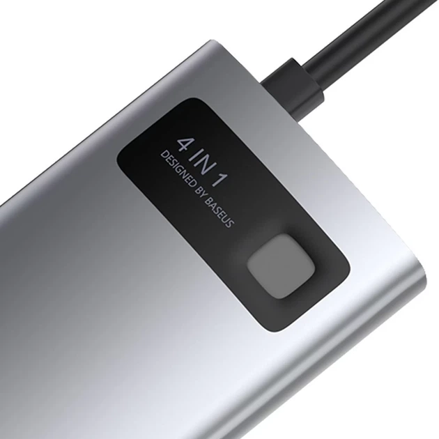 USB-хаб Baseus Multifunctional Metal Gleam 4-in-1 (CAHUB-CY0G) - зображення 4