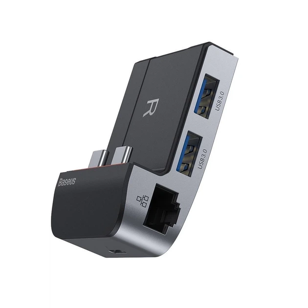 USB-хаб Baseus Multifunctional Armor Age Bracket USB-C - HDMI/3хUSB-A/3хUSB-C/Ethernet/3.5 mm Jack (CAHUB-AJ0G) - Фото 5 USB-хаб Baseus Multifunctional Armor Age Bracket USB-C - HDMI/3хUSB-A/3хUSB-C/Ethernet/3.5 mm Jack (CAHUB-AJ0G) - изображение 5