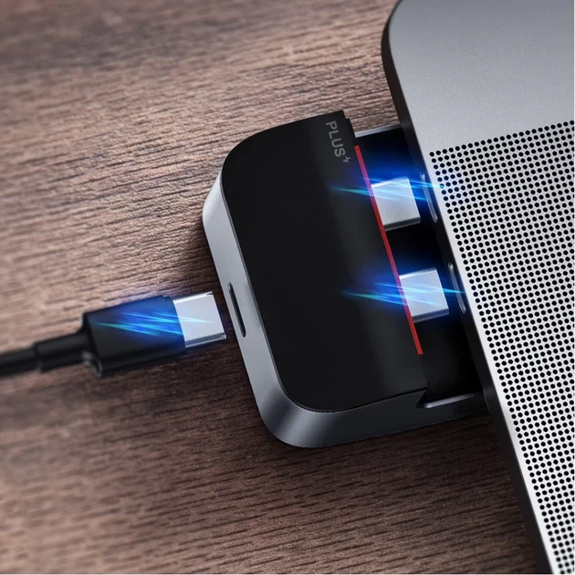 USB-хаб Baseus Multifunctional Armor Age Bracket USB-C - HDMI/3хUSB-A/3хUSB-C/Ethernet/3.5 mm Jack (CAHUB-AJ0G) - Фото 10 USB-хаб Baseus Multifunctional Armor Age Bracket USB-C - HDMI/3хUSB-A/3хUSB-C/Ethernet/3.5 mm Jack (CAHUB-AJ0G) - изображение 10
