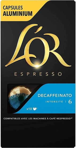 Капсули Nespresso L'OR Decaffeniato льор без кофеїну 10 шт ілюміній - Фото 2 Капсули Nespresso L'OR Decaffeniato льор без кофеїну 10 шт ілюміній - зображення 2