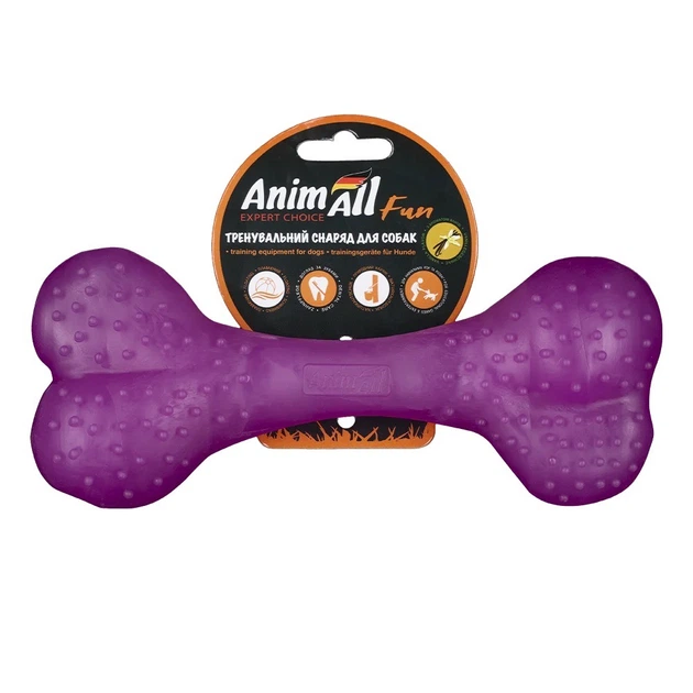 Ароматизована іграшка для собак AnimAll Fun Bone, 15 см, фіолетовий - Фото 1 Ароматизована іграшка для собак AnimAll Fun Bone, 15 см, фіолетовий - зображення 1