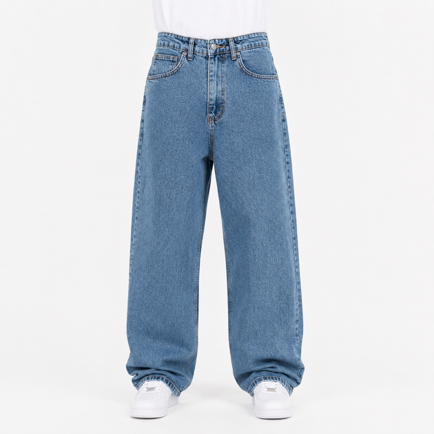 Джинси чоловічі широкі EVISU блакитні баггі оверсайз Y2K 27 (1027-295-4) - Фото 1 Джинси чоловічі широкі EVISU блакитні баггі оверсайз Y2K 27 (1027-295-4) - зображення 1